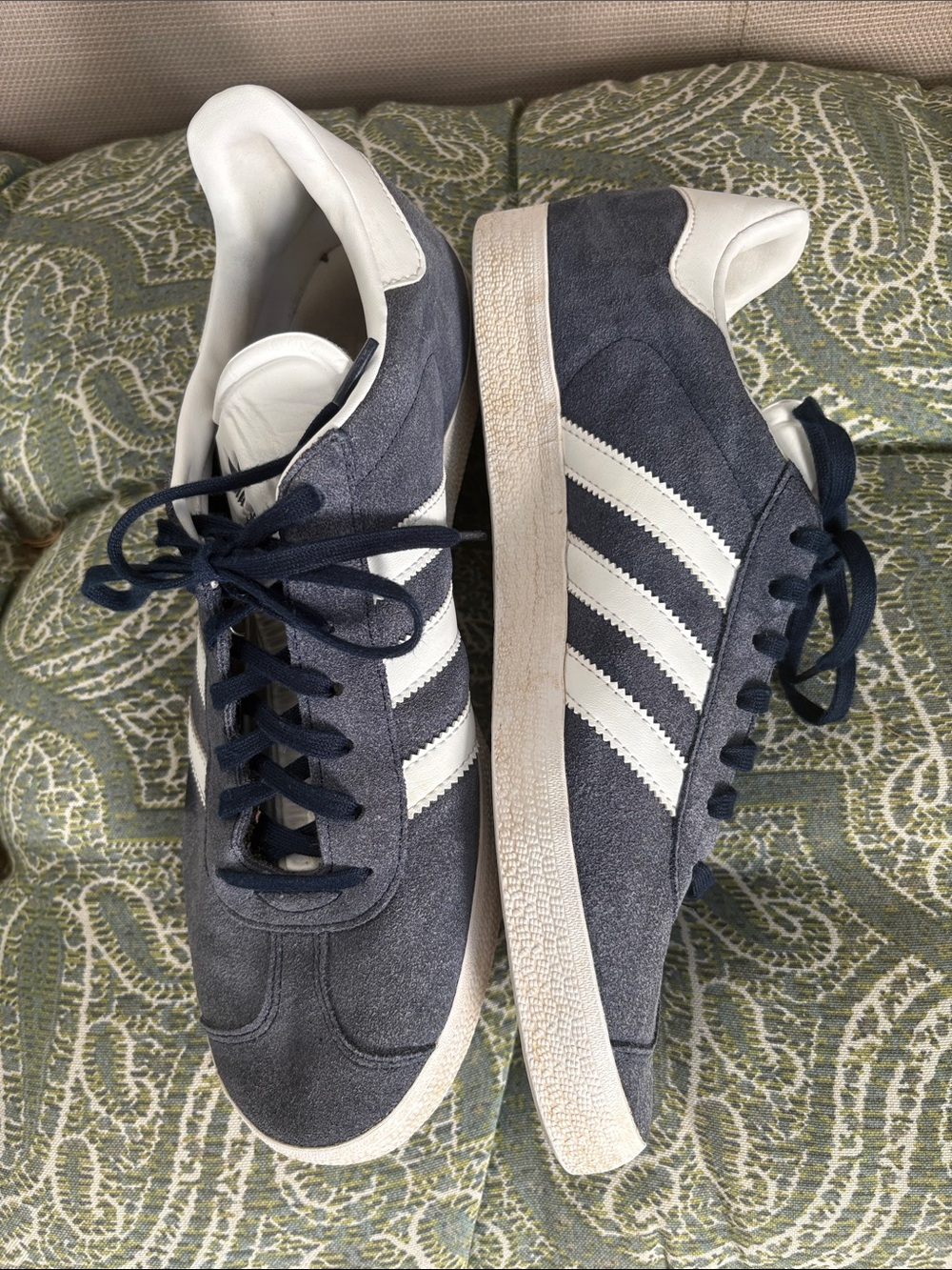 adidas Men's Suede Sneakers in Navy and White